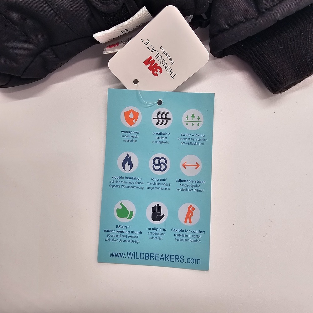 Wildbreakers by Zelda Matilda Pro Gear Kids Ski Mittens Black‎ Waterproof... - Picture 5 of 5